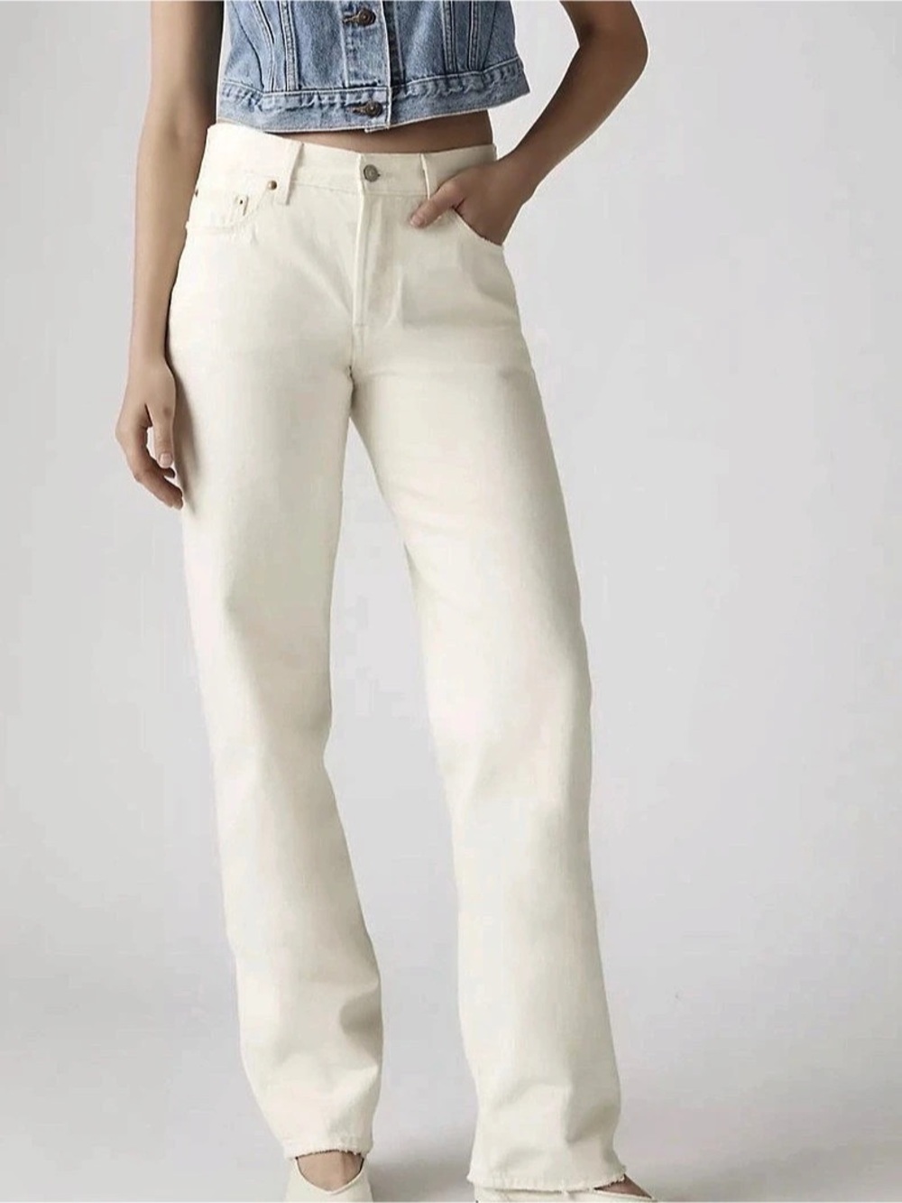 Levi's 501 Straight Jeans in White Waist 29